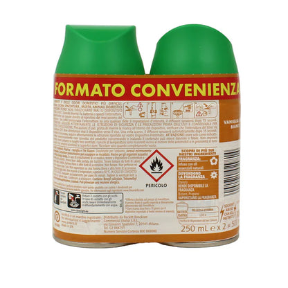 Airwick Freshmatic Spray Automatico Ricarica Bipacco 2x250 ml Vaniglia & The Bianco