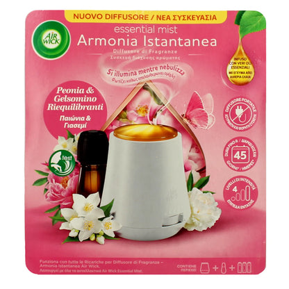 Airwick Diffusore Completo A Batteria Armonia Istantanea Ricarica Peonia E Gelsomino Riequilibranti