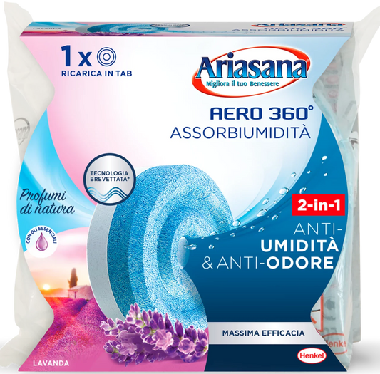 Ariasana Assorbiumidita' Aero 360° Tab Ricarica Lavanda Relax 450 Gr