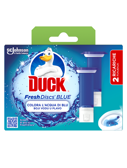 Duck Fresh Discs Gel Wc 2 Ricariche Blue - Colora L'Acqua di Blu