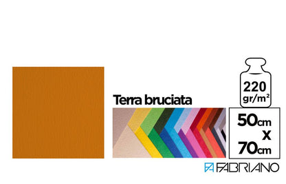 Fabriano Cartoncino Colore Terra Bruciata 50x70 cm 220 g/m2 Conf. 20pz