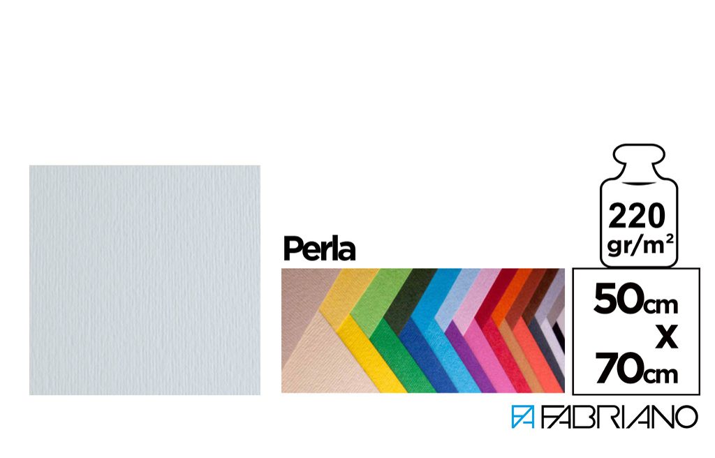 Fabriano Cartoncino Colore Perla 50x70 cm 220 g/m2 Conf. 20pz