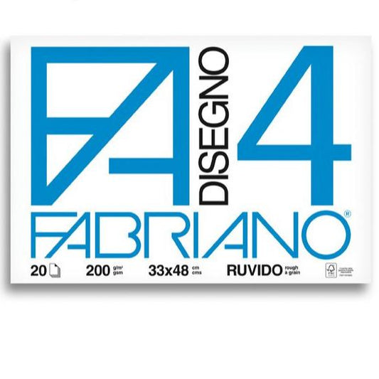 Fabriano F4 Album Disegno - A3+ 33x48 cm 200 g/m2 Ruvido Bianco - 20 Fogli