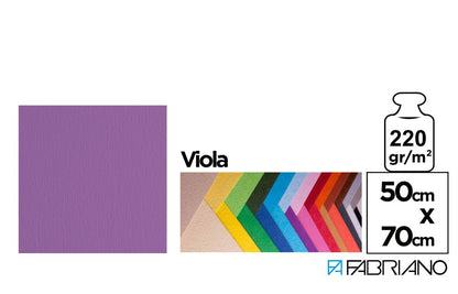 Fabriano Cartoncino Colore Viola 50x70 cm 220 g/m2 Conf. 20pz