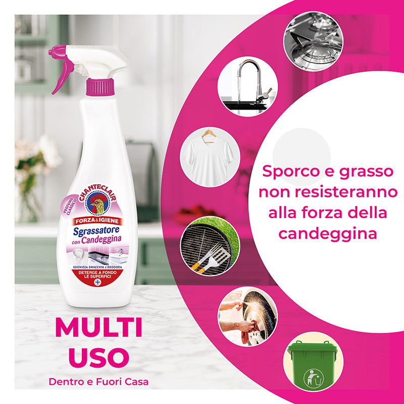 Chanteclair Forza ed Igiene Sgrassatore Con Candeggina 625 ml